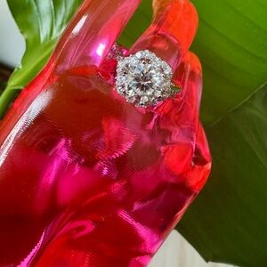 2 Carat Center Moissanite Platinum Ring